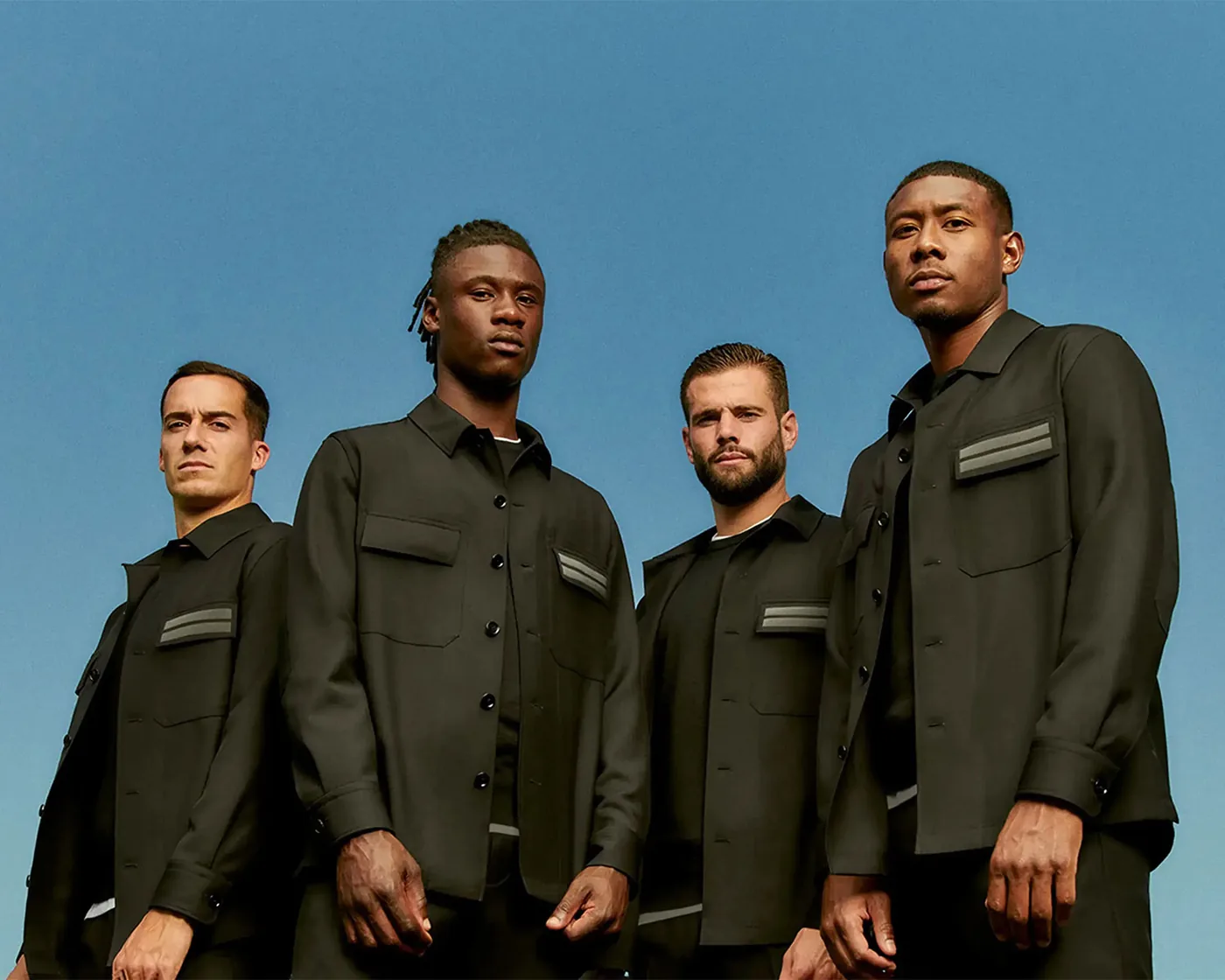 Four Real Madrid players in the ZEGNA luxury travelwear wardrobe at the club’s Valdebebas training ground