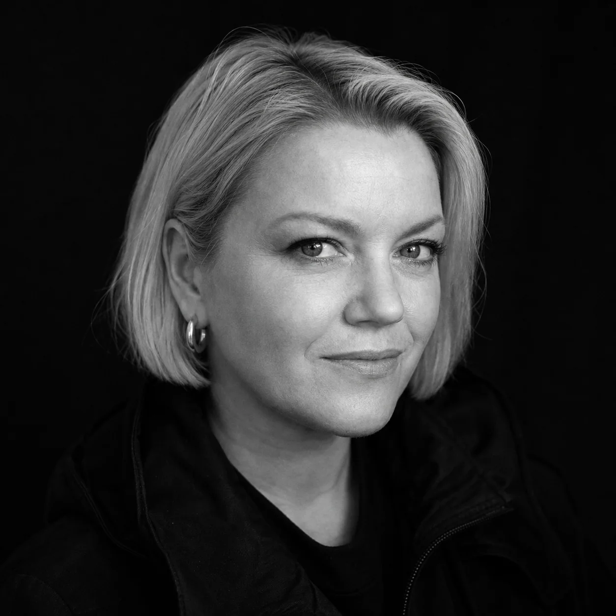 Black-and-white portrait of Michelle Sadlier