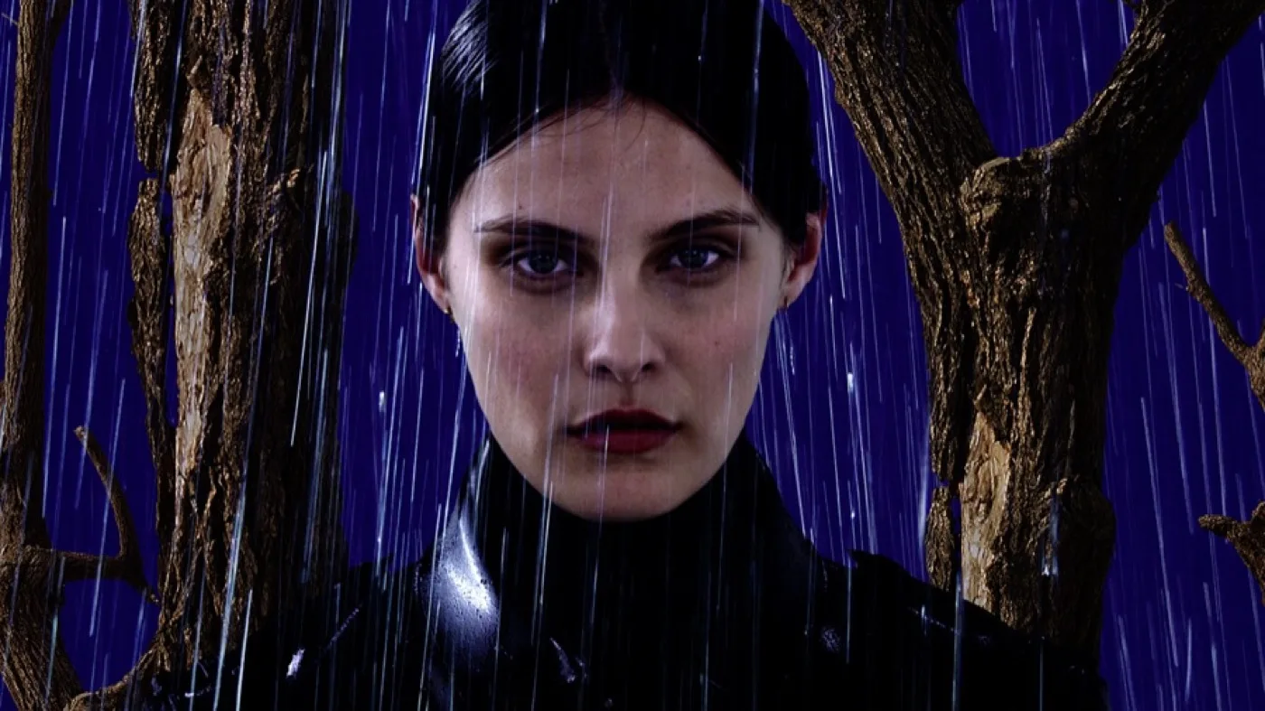 Hunter Original AW14 runway staged through a flooded birch forest
